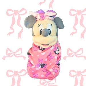 Disney Babies Minnie Mouse Baby Swaddled Blanket Plush with Tags